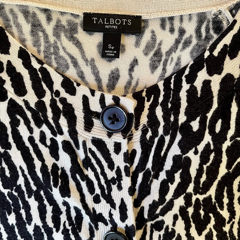 Talbots Leopard Print Cardigan Size Small Euc Cla… - image 2